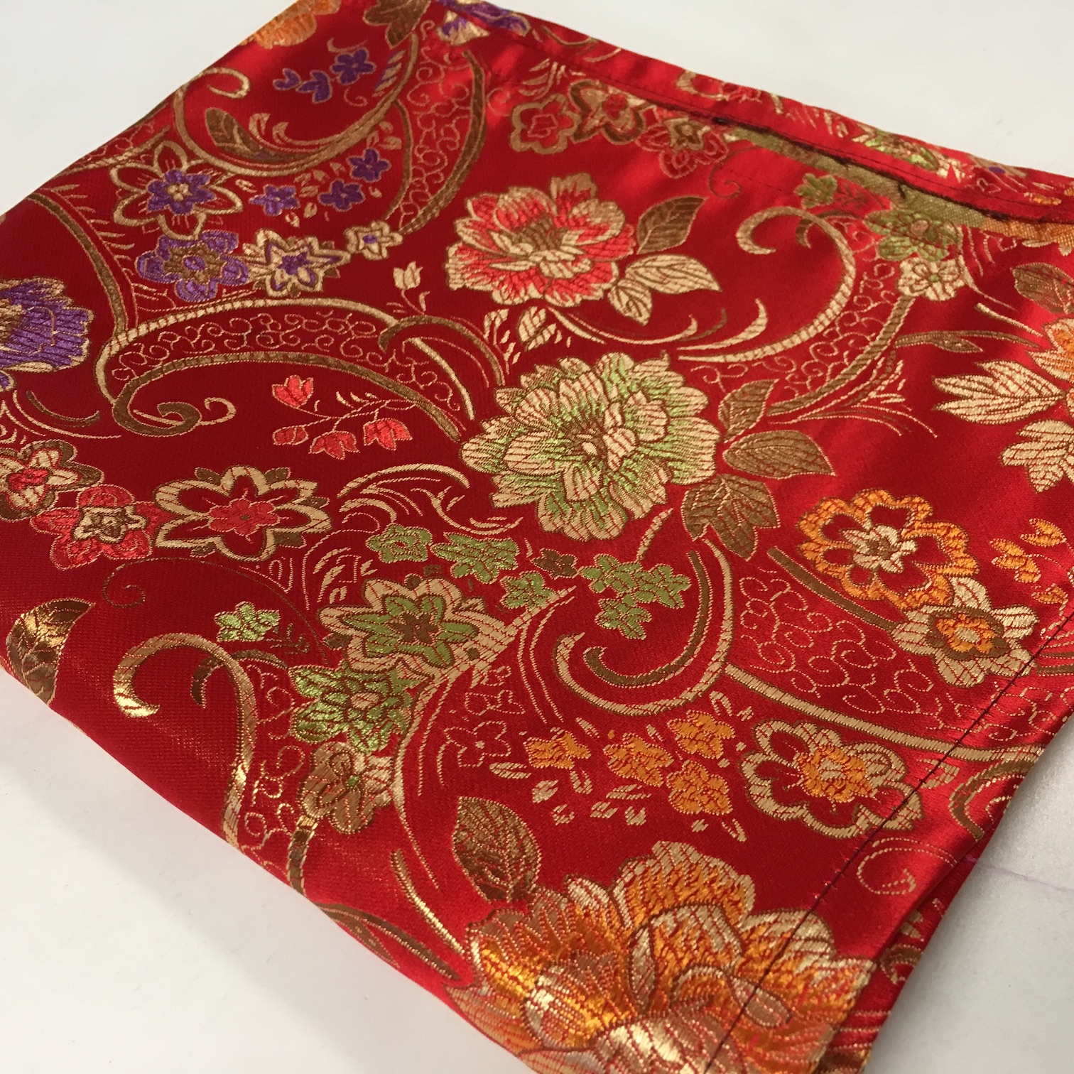 TABLECLOTH, Oriental Red Gold Floral 90cm x 60cm